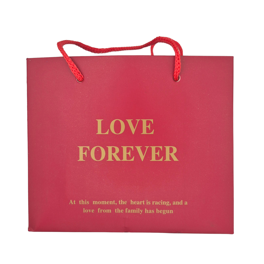 Eternal Heart Jewelry & Artisan Soap Rose Gift Set – Stainless Steel Necklace & Earrings with Customizable Message Card