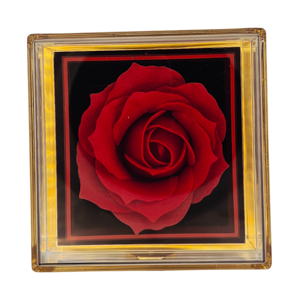 Rotating Artisan Rose & Stainless Steel Heart Jewelry Gift Set